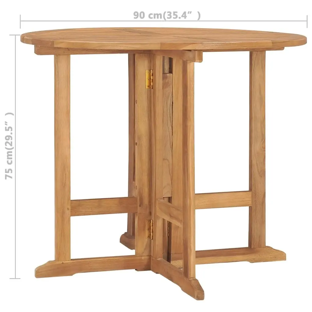 Folding Garden Dining Table ?0x75 cm Solid Teak Wood 315446