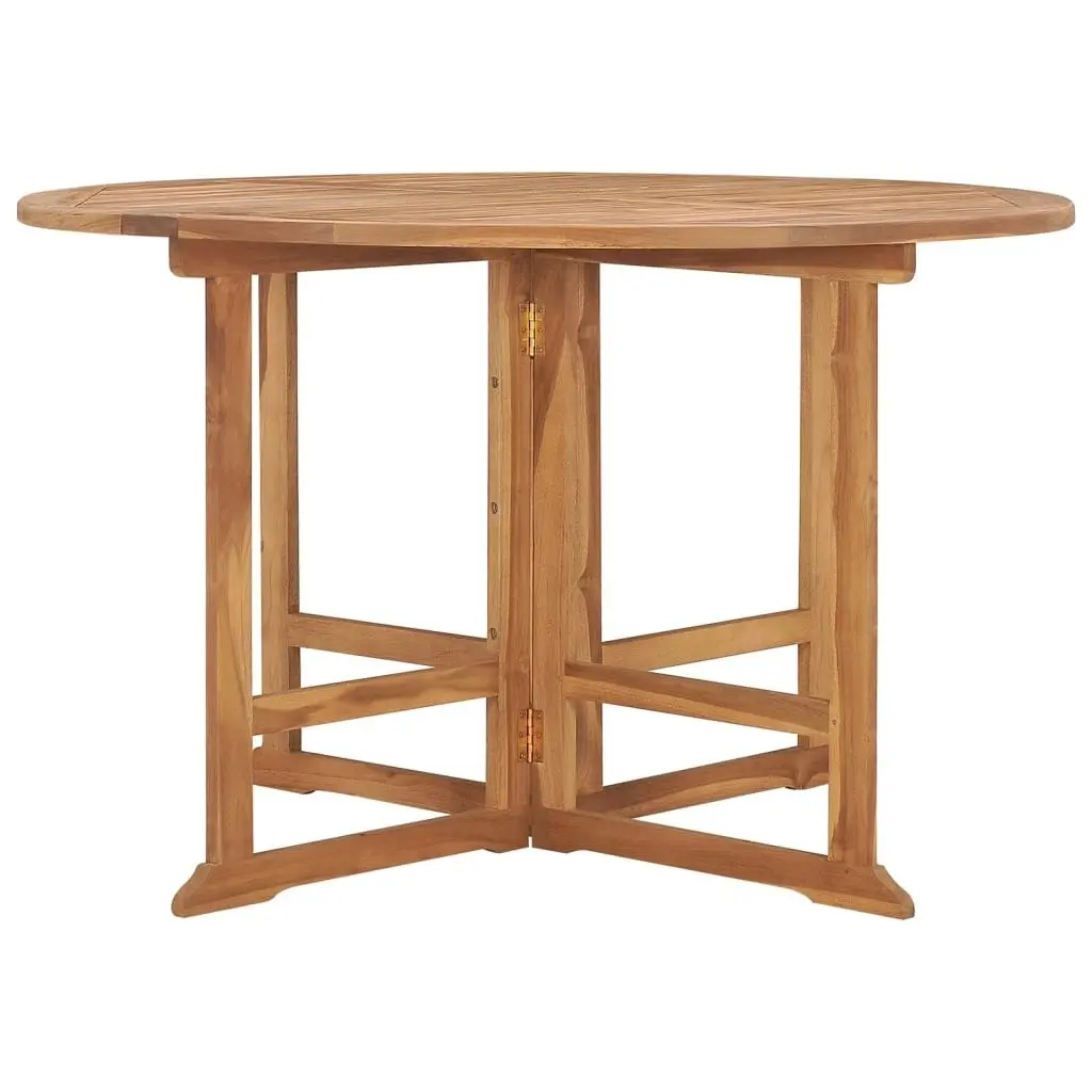 Folding Garden Dining Table Ã˜110x75 cm Solid Wood Teak 318479