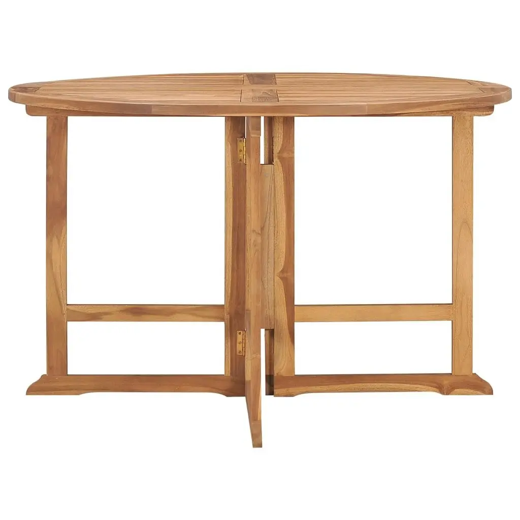 Folding Garden Dining Table Ã˜110x75 cm Solid Wood Teak 318479