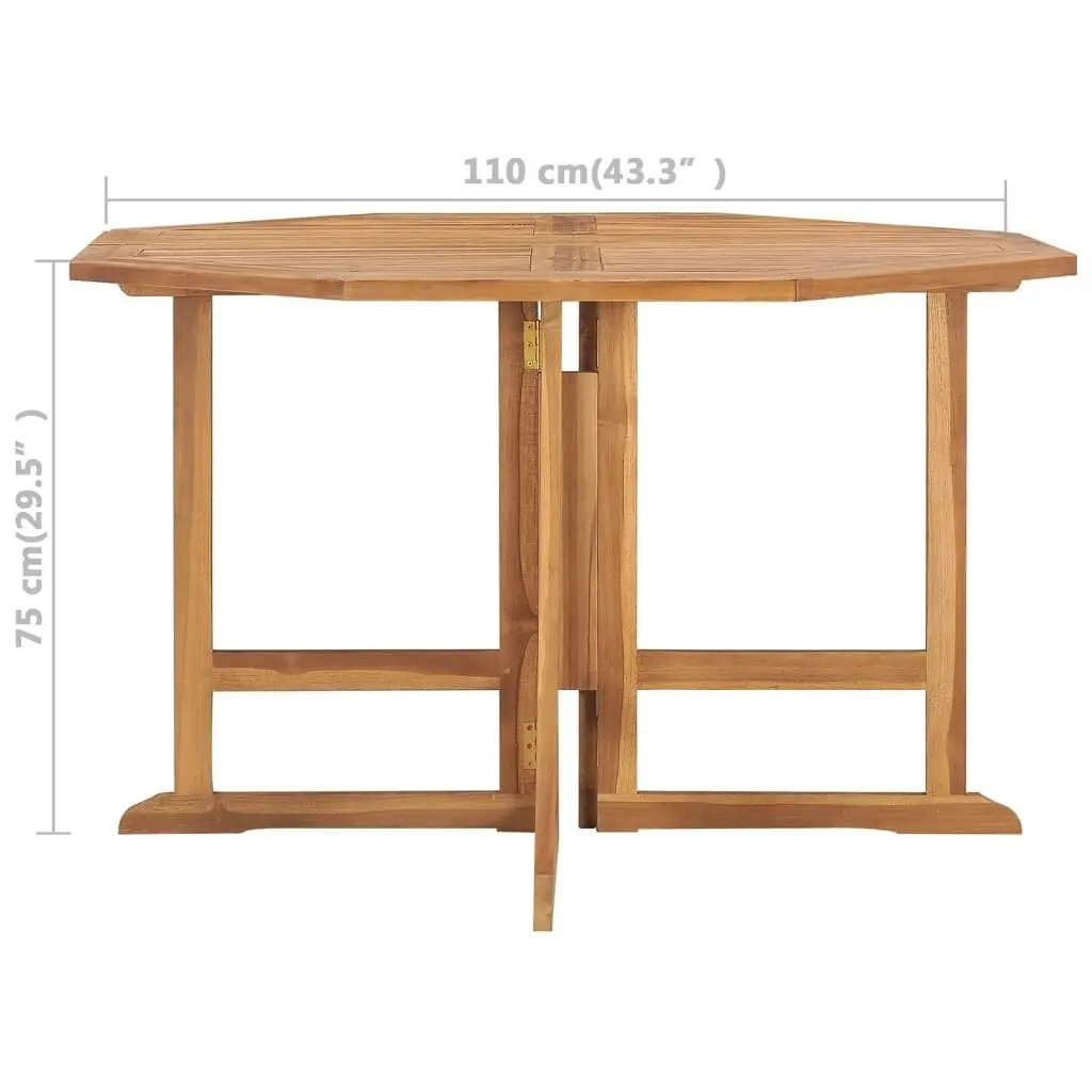 Folding Garden Dining Table 110x110x75 cm Solid Wood Teak 318480