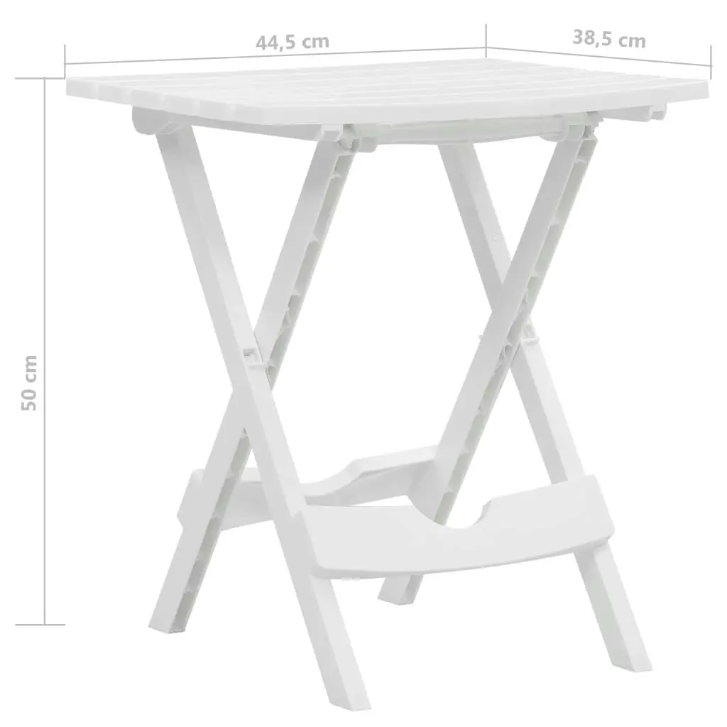 Folding Garden Table 45.5x38.5x50 cm White 47690