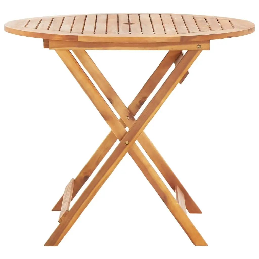 Folding Garden Table 90x75 cm Solid Acacia Wood 46347