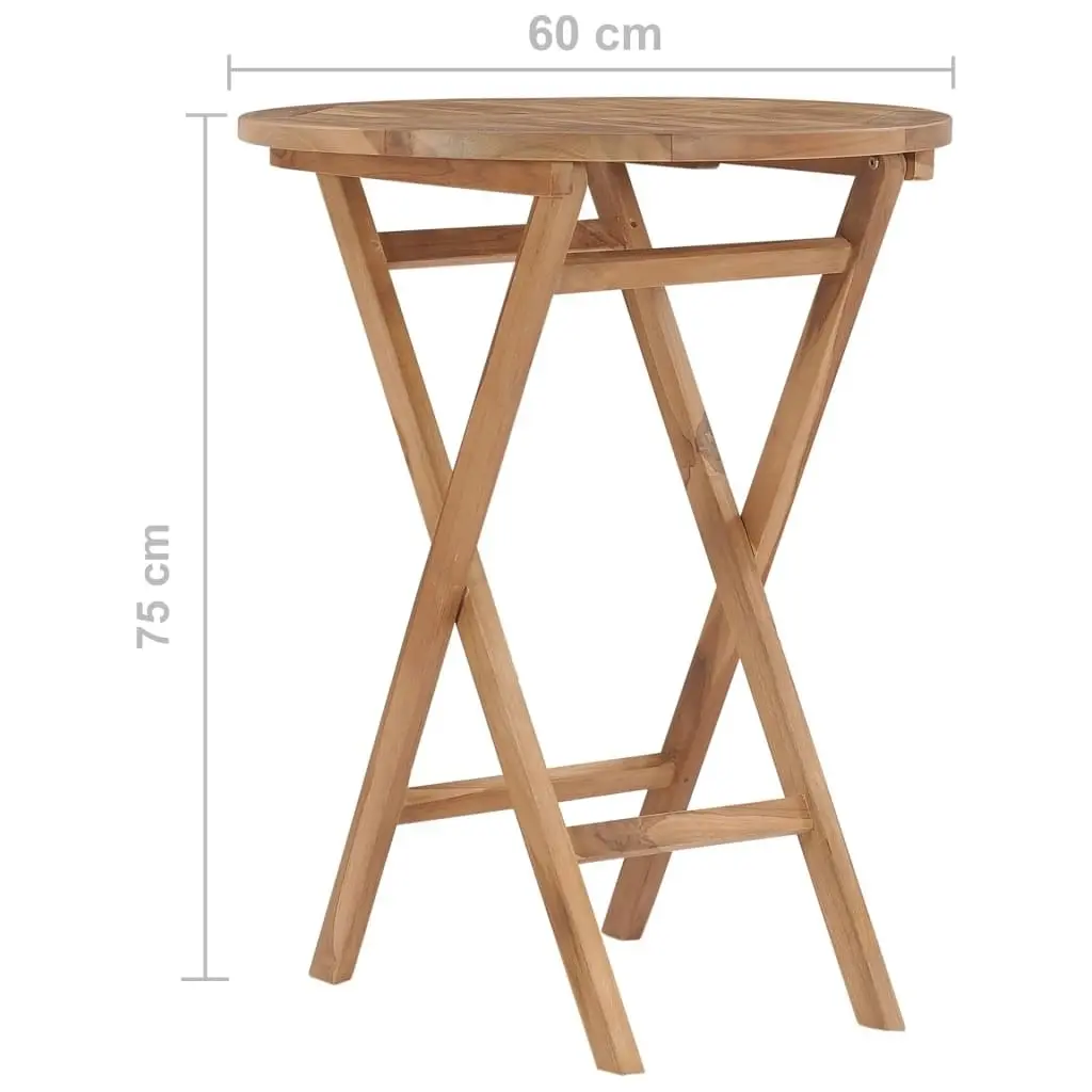 Folding Garden Table 60 cm Solid Teak Wood 48993