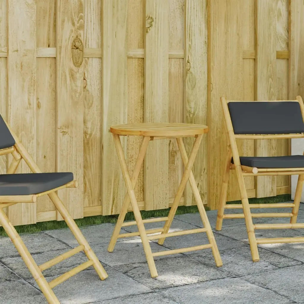 Folding Garden Table Ã˜55x75 cm Bamboo 365881