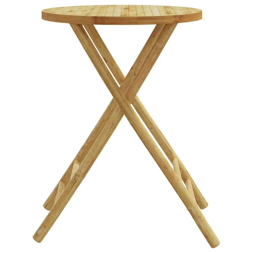 Folding Garden Table Ã˜55x75 cm Bamboo 365881