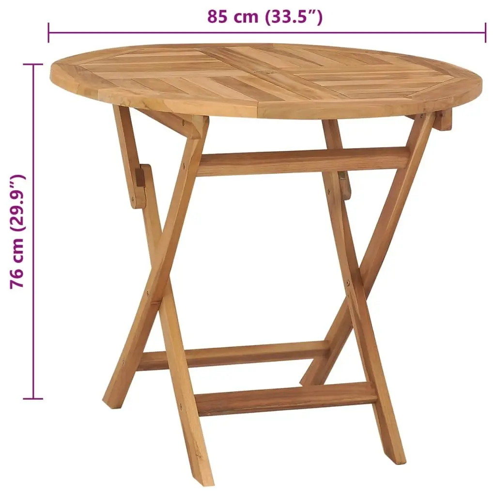 Folding Garden Table 85x76 cm Solid Teak Wood 44689