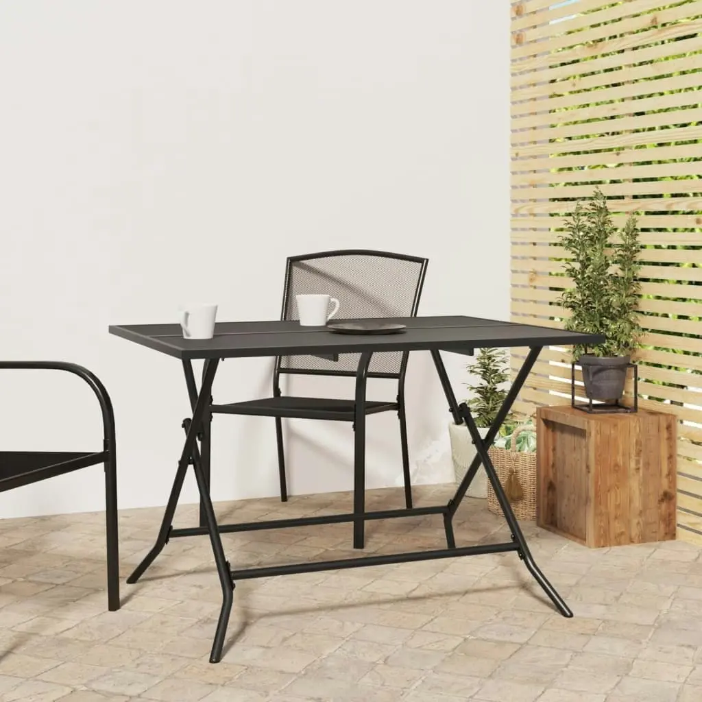 Folding Garden Table Anthracite 110x80x72 cm Steel Mesh 362749