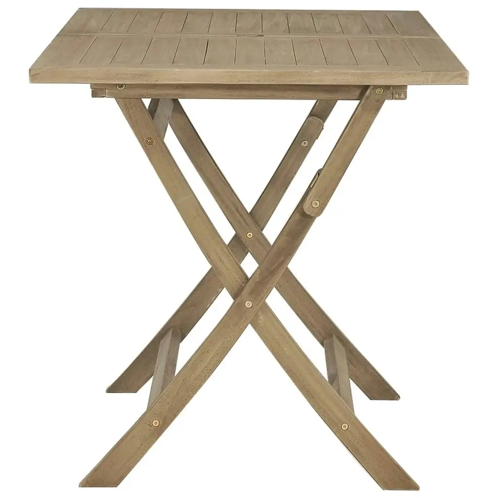 Folding Garden Table Grey 120x70x75 cm Solid Wood Teak 362763