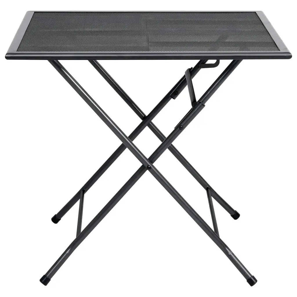 Folding Mesh Table 80x80x72 cm Steel Anthracite 310151