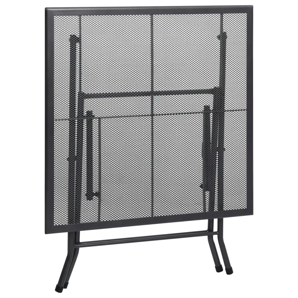 Folding Mesh Table 80x80x72 cm Steel Anthracite 310151