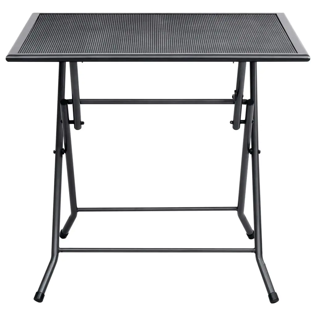 Folding Mesh Table 80x80x72 cm Steel Anthracite 310151