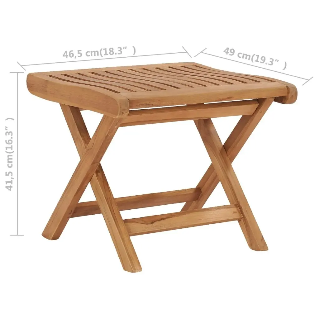 Folding Footrest 46.5x49x41.5 cm Solid Teak Wood 48981