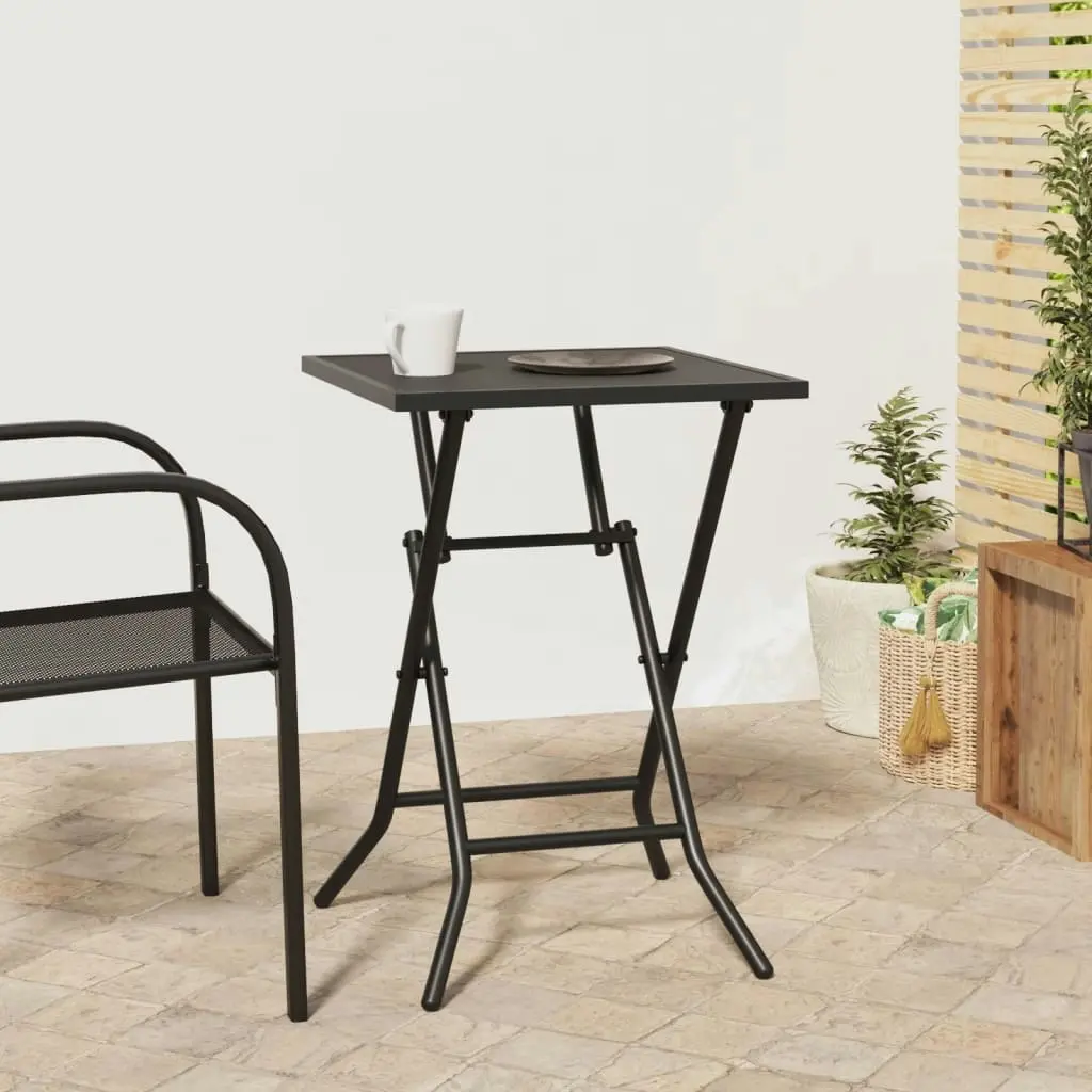 Folding Garden Table Anthracite 50x50x72 cm Steel Mesh 362748