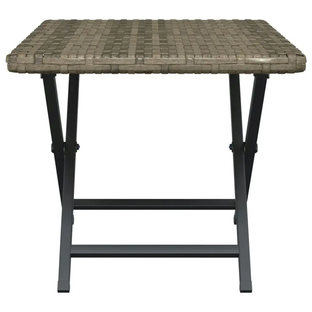 Folding Table Grey 45x35x32 cm Poly Rattan 362252