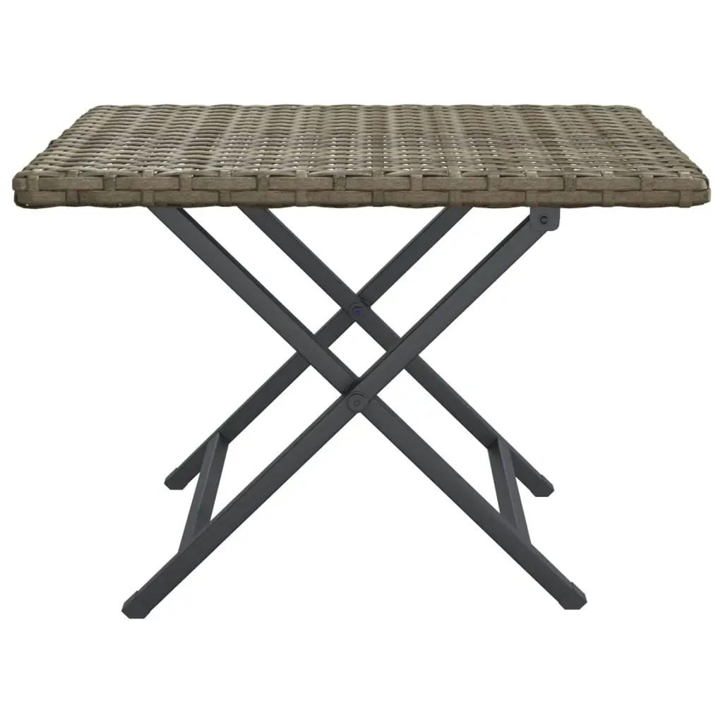 Folding Table Grey 45x35x32 cm Poly Rattan 362252