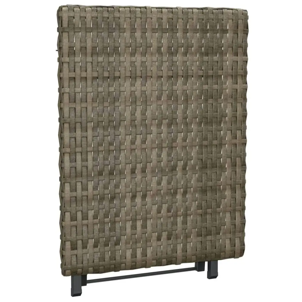 Folding Table Grey 45x35x32 cm Poly Rattan 362252