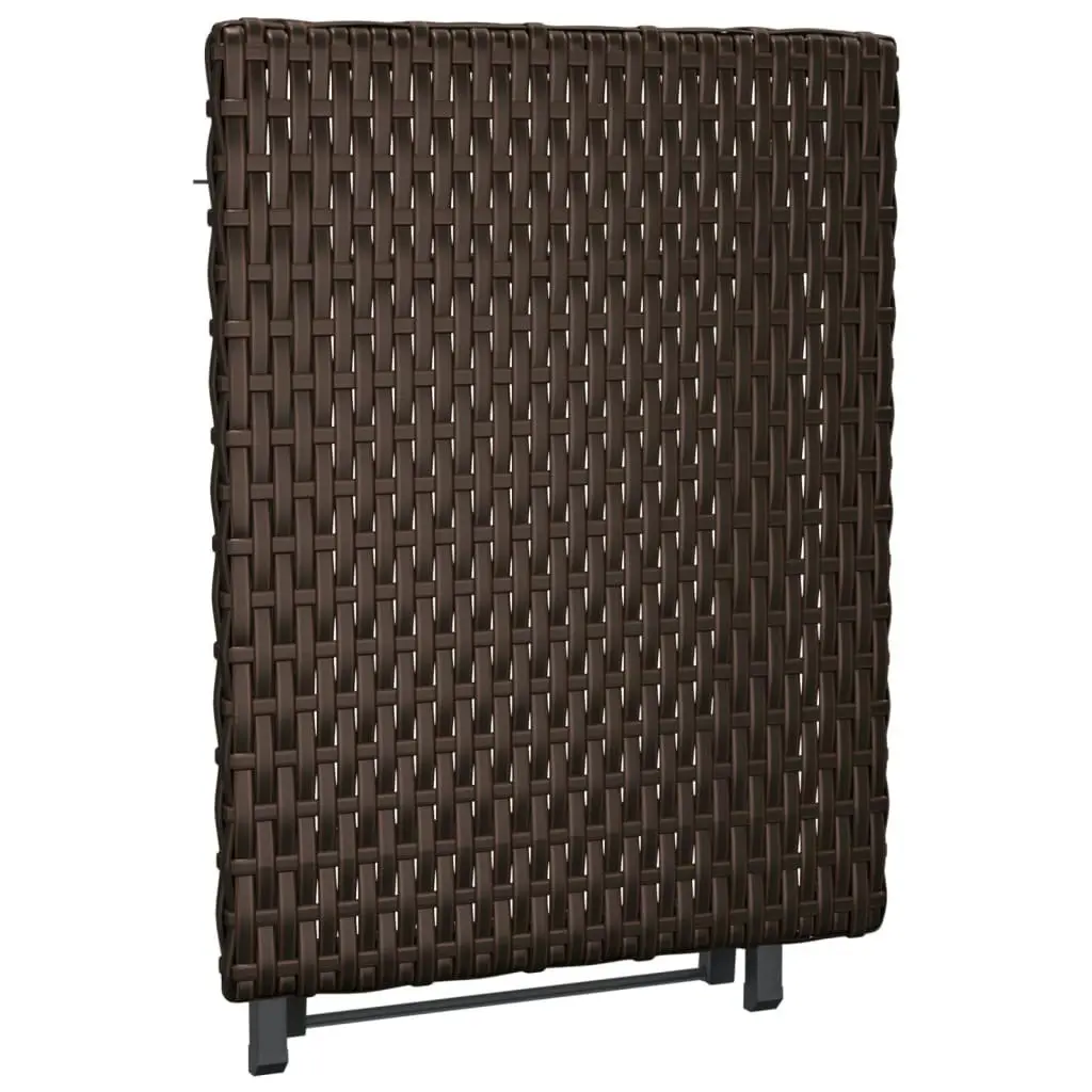 Folding Table Brown 45x35x32 cm Poly Rattan 362250