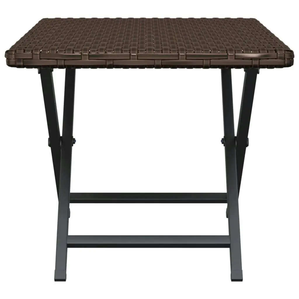 Folding Table Brown 45x35x32 cm Poly Rattan 362250