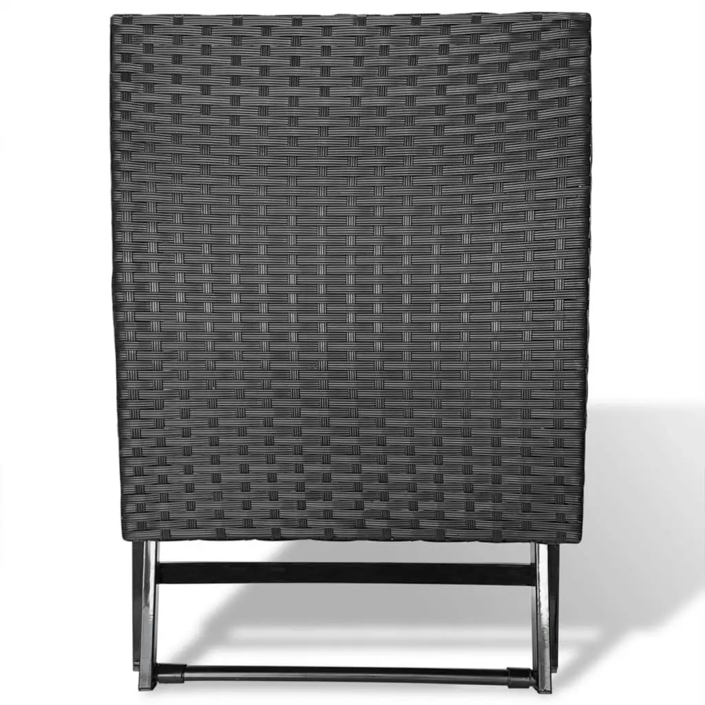 Folding Stool Poly Rattan Black 41788