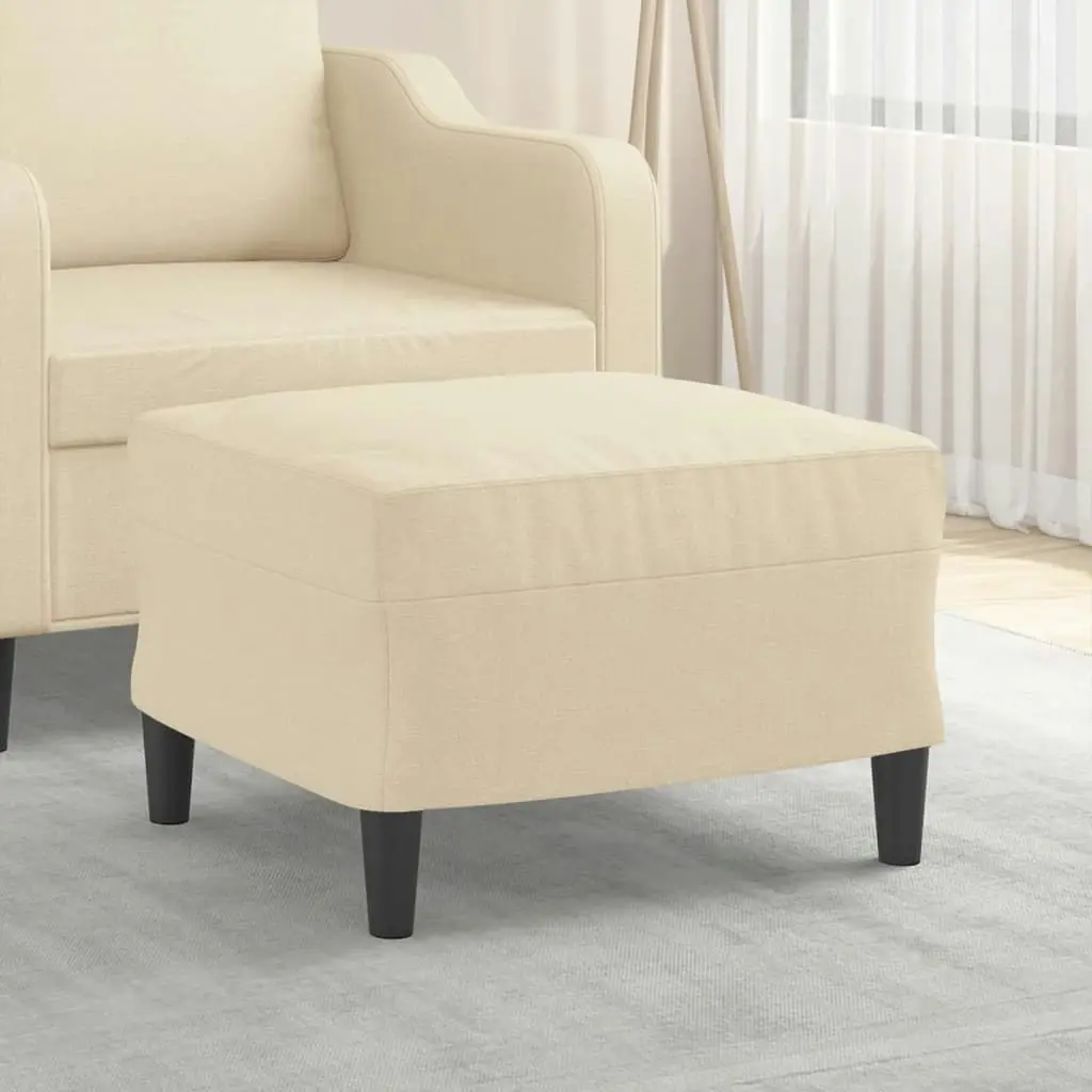 Footstool Cream 60x50x41 cm Fabric 349281