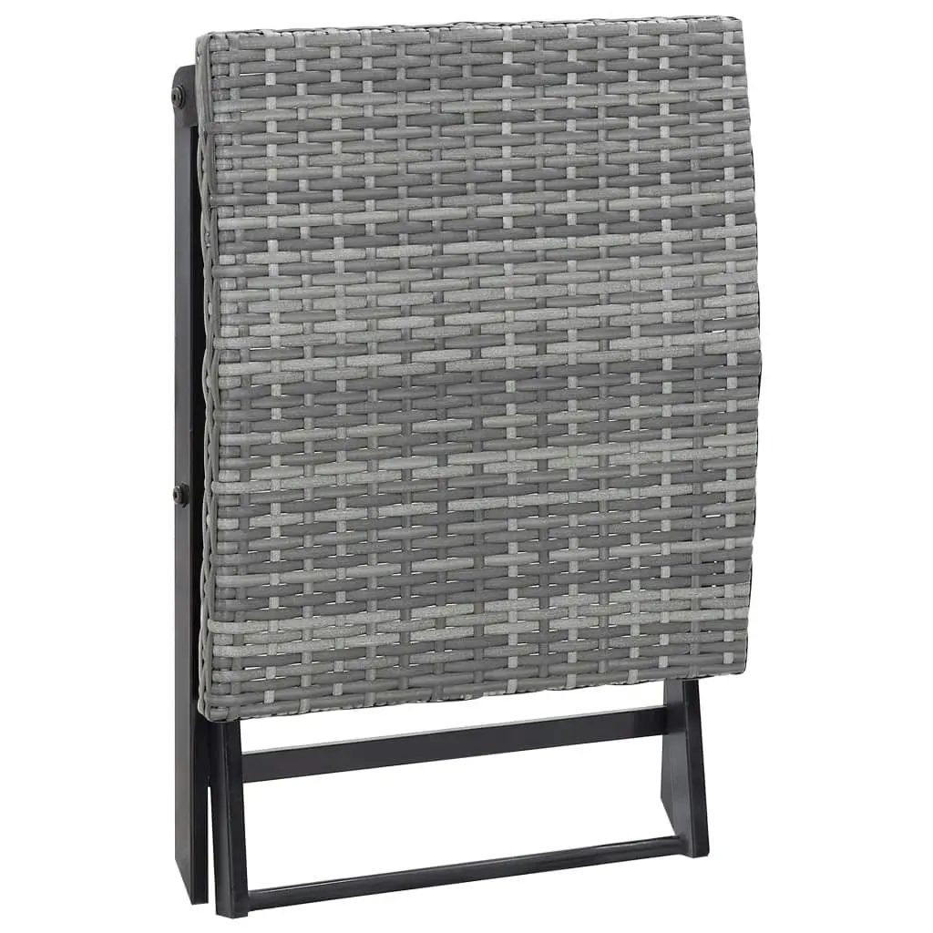 Folding Stool Poly Rattan Grey 45773