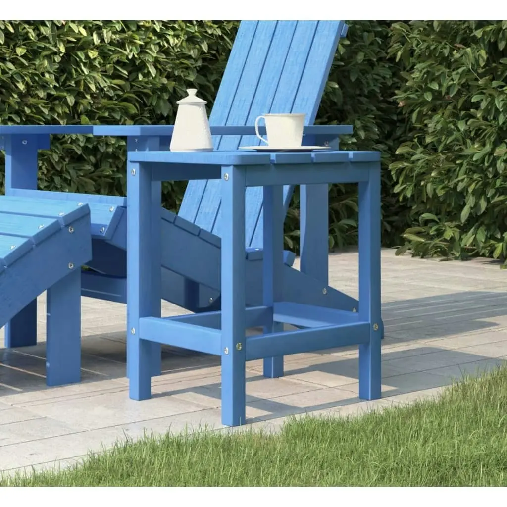 Garden Adirondack Table Aqua Blue 38x38x46 cm HDPE 318644