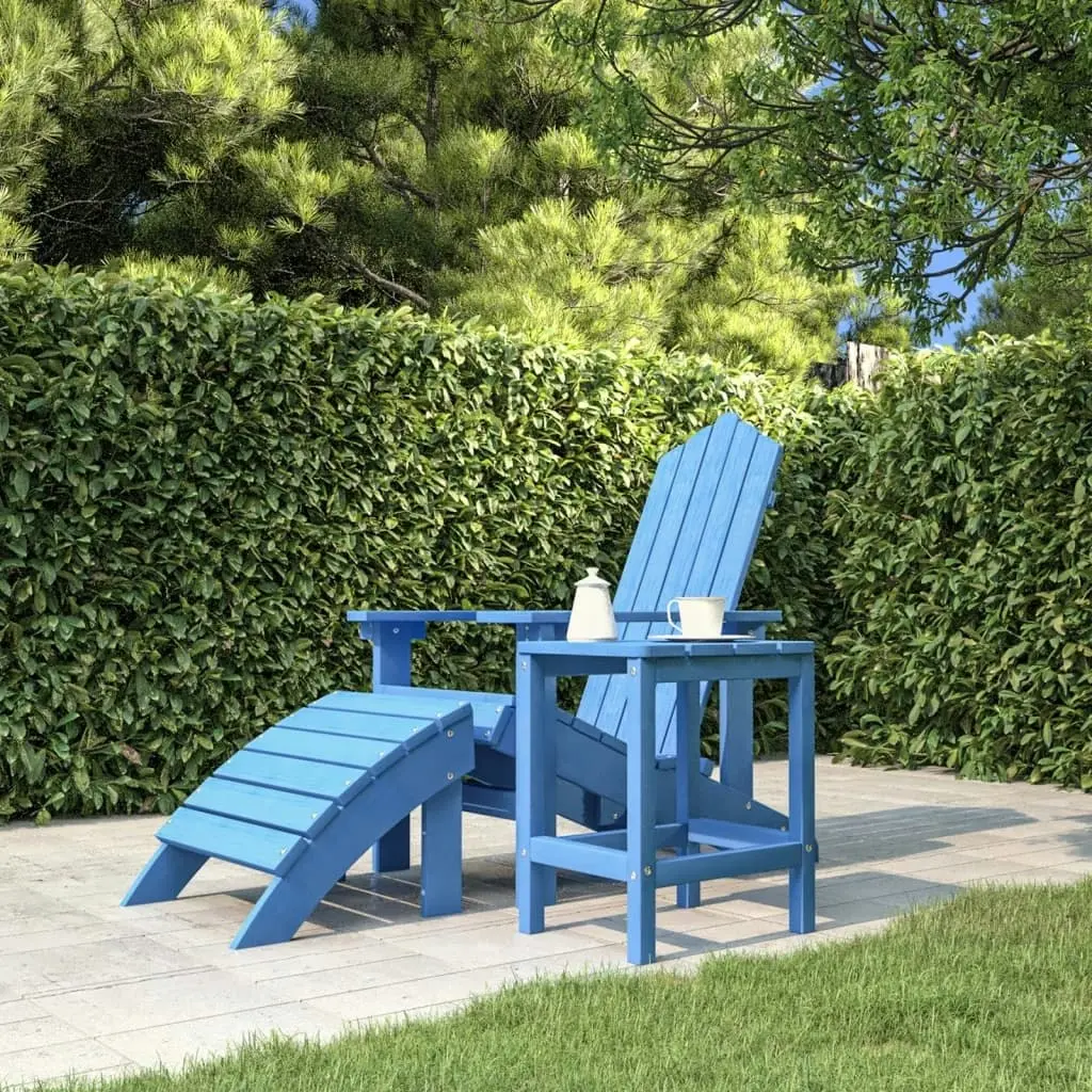 Garden Adirondack Table Aqua Blue 38x38x46 cm HDPE 318644