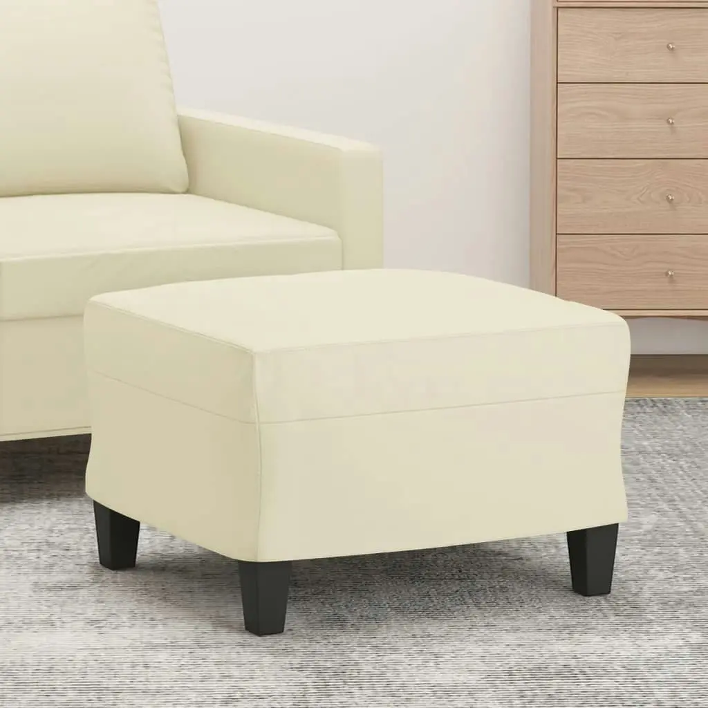 Footstool Cream 60x50x41 cm Faux Leather 349336