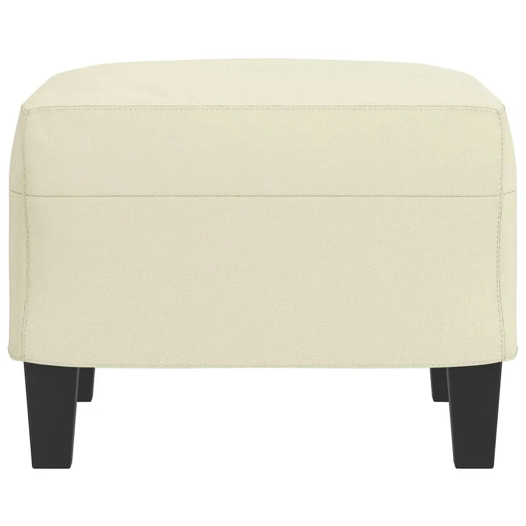 Footstool Cream 60x50x41 cm Faux Leather 349336