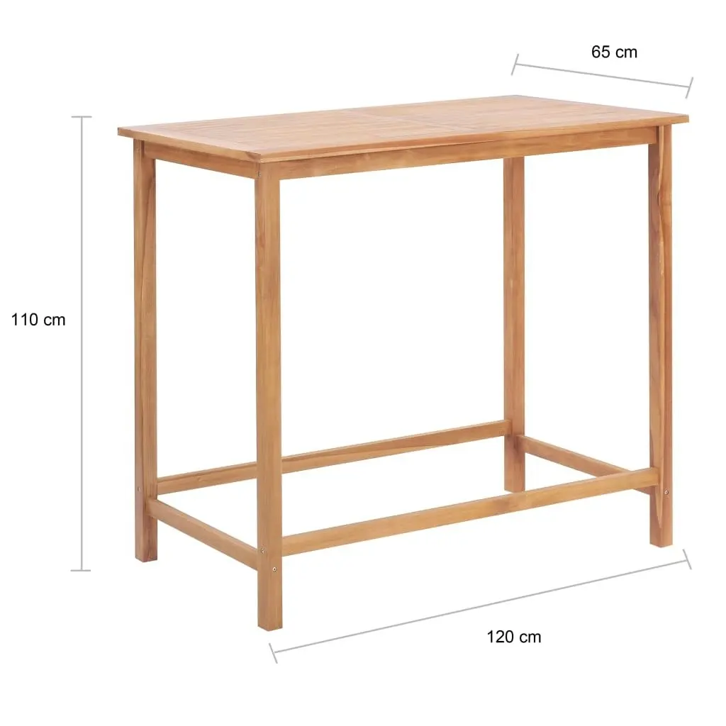 Garden Bar Table 120x65x110 cm Solid Teak Wood 44672