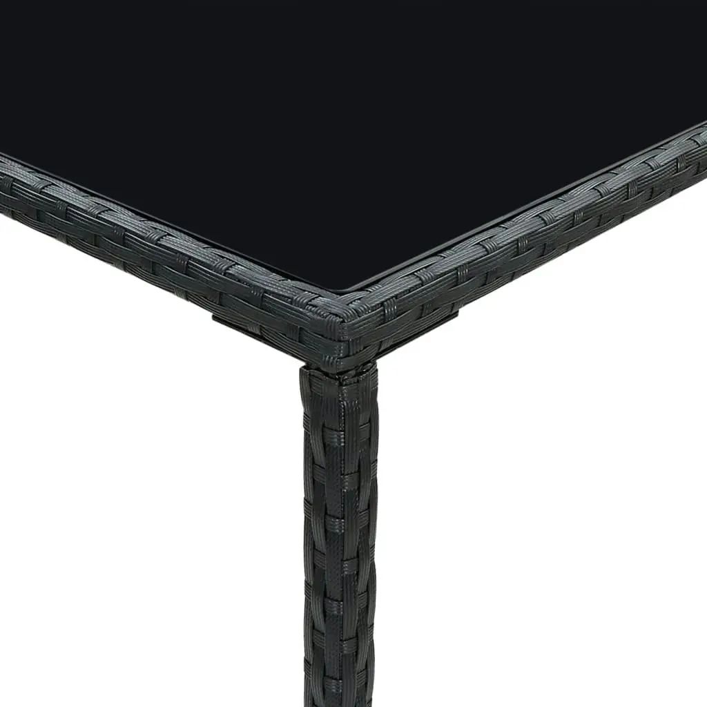 Garden Bar Table Black 70x70x110 cm Poly Rattan and Glass 313458