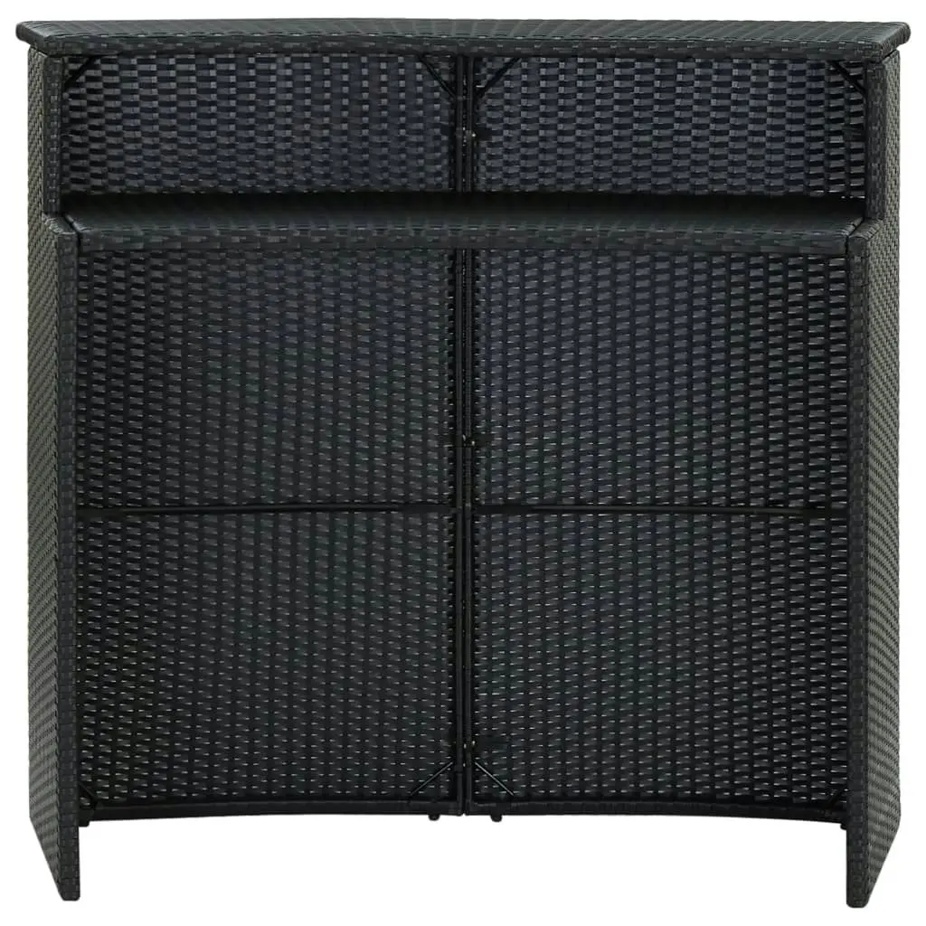 Garden Bar Table Black 120x55x110 cm Poly Rattan 313468