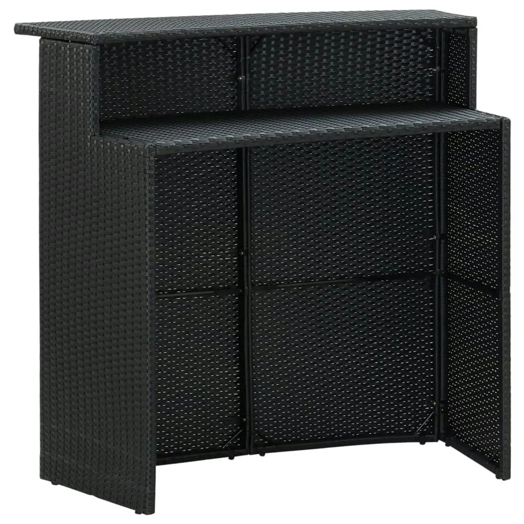 Garden Bar Table Black 120x55x110 cm Poly Rattan 313468