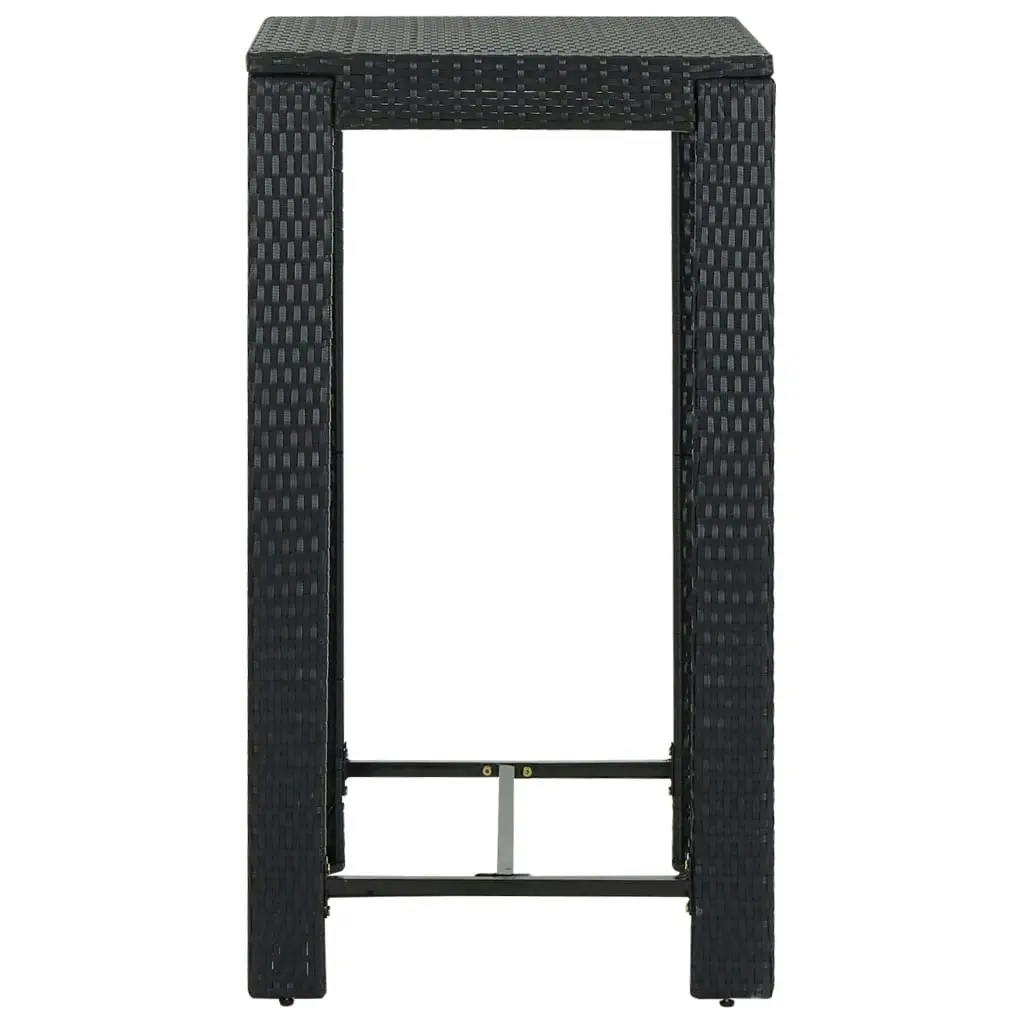 Garden Bar Table Black 60.5x60.5x110.5 cm Poly Rattan 45871