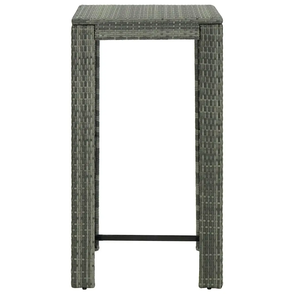 Garden Bar Table Grey 60.5x60.5x110.5 cm Poly Rattan 45872