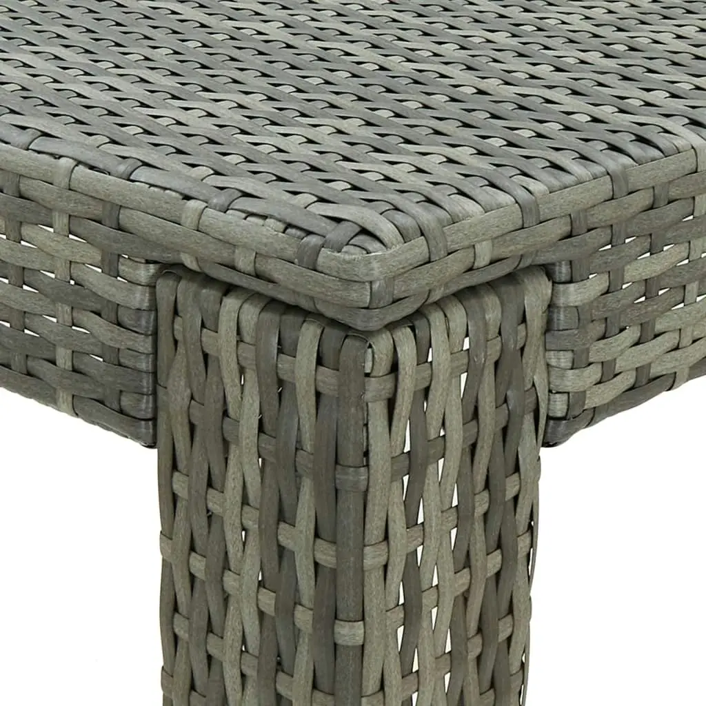 Garden Bar Table Grey 60.5x60.5x110.5 cm Poly Rattan 45872