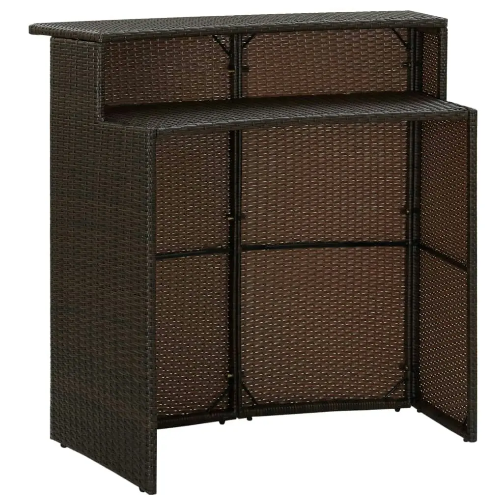 Garden Bar Table Brown 120x55x110 cm Poly Rattan 313467