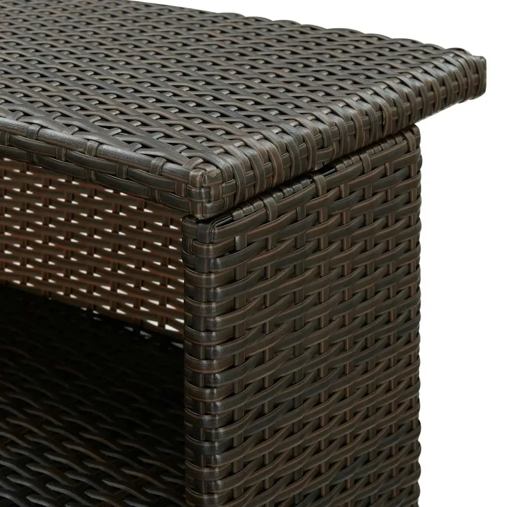 Garden Bar Table Brown 120x55x110 cm Poly Rattan 313467