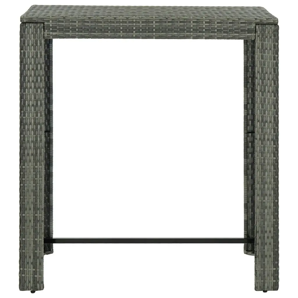 Garden Bar Table Grey 100x60.5x110.5 cm Poly Rattan 45875