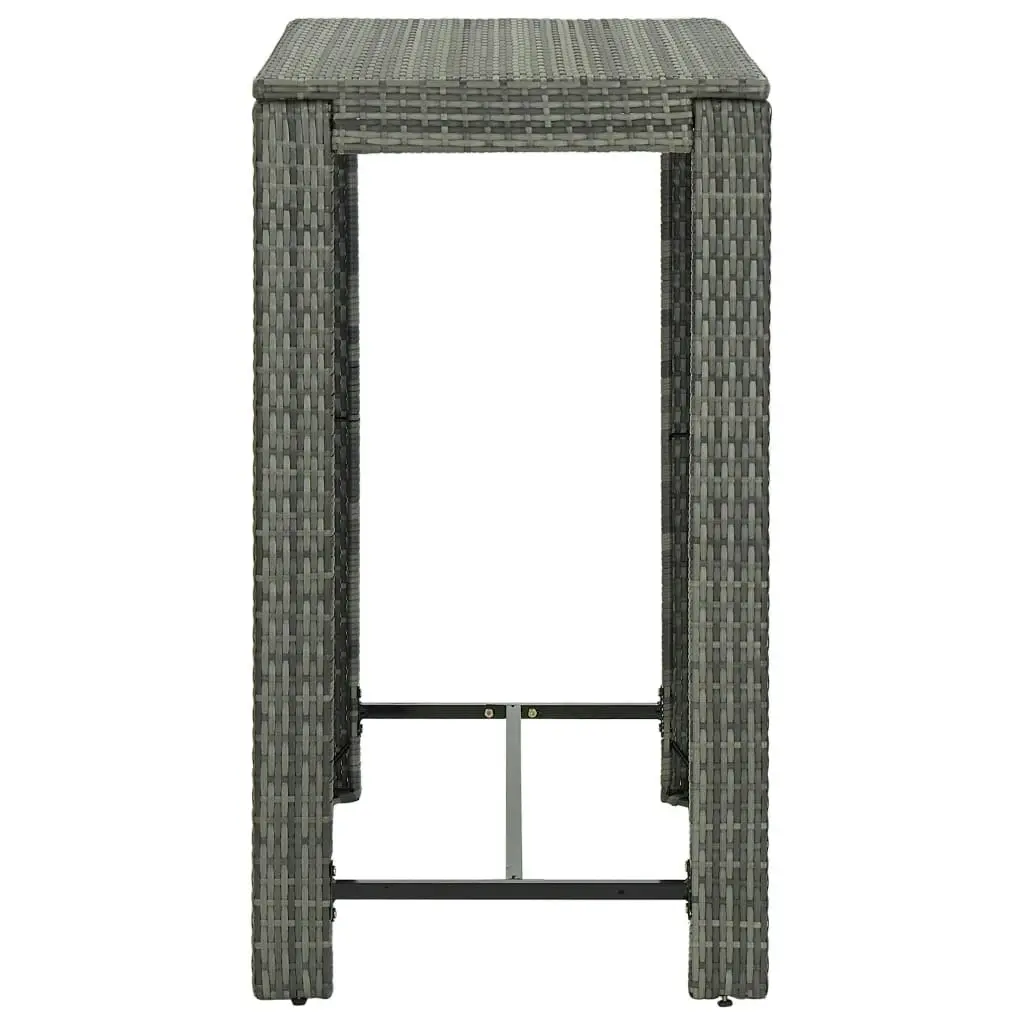 Garden Bar Table Grey 100x60.5x110.5 cm Poly Rattan 45875