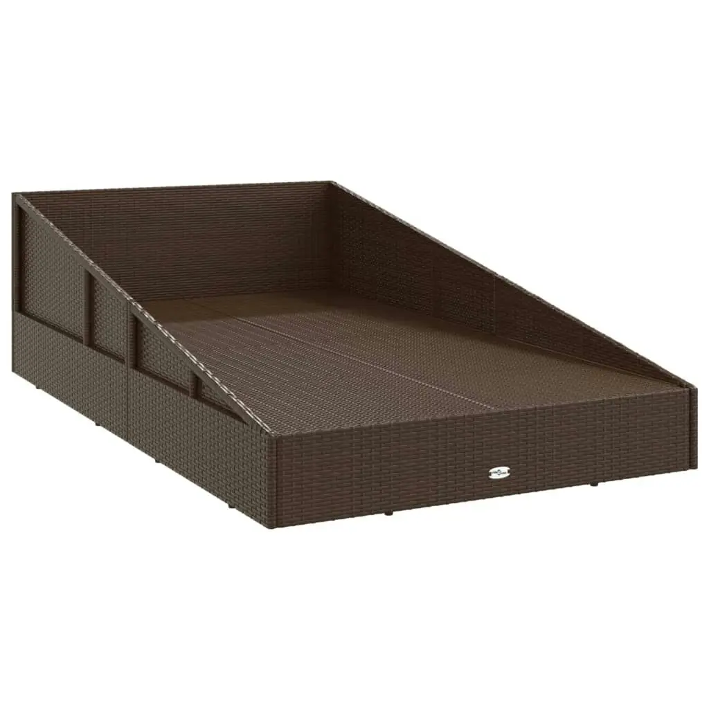 Garden Bed Brown 110x200 cm Poly Rattan 42666