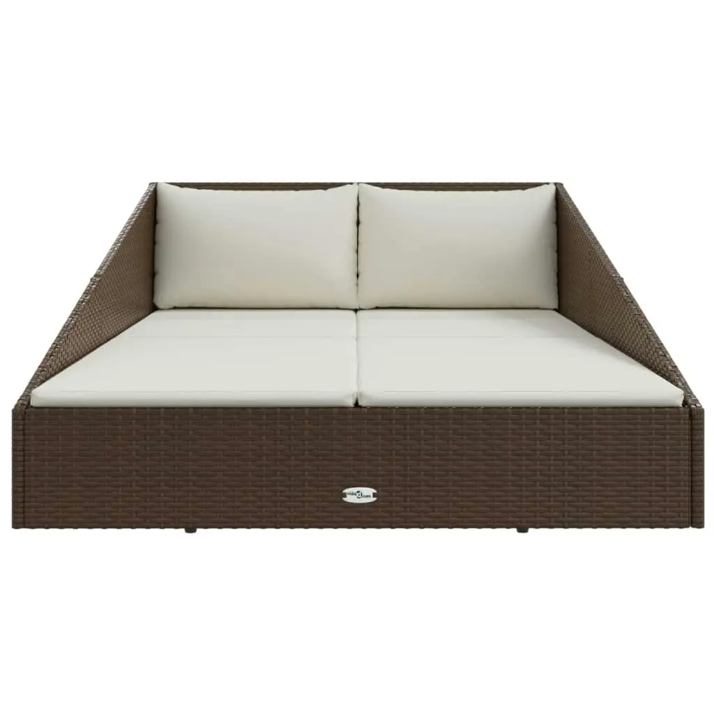 Garden Bed Brown 110x200 cm Poly Rattan 42666