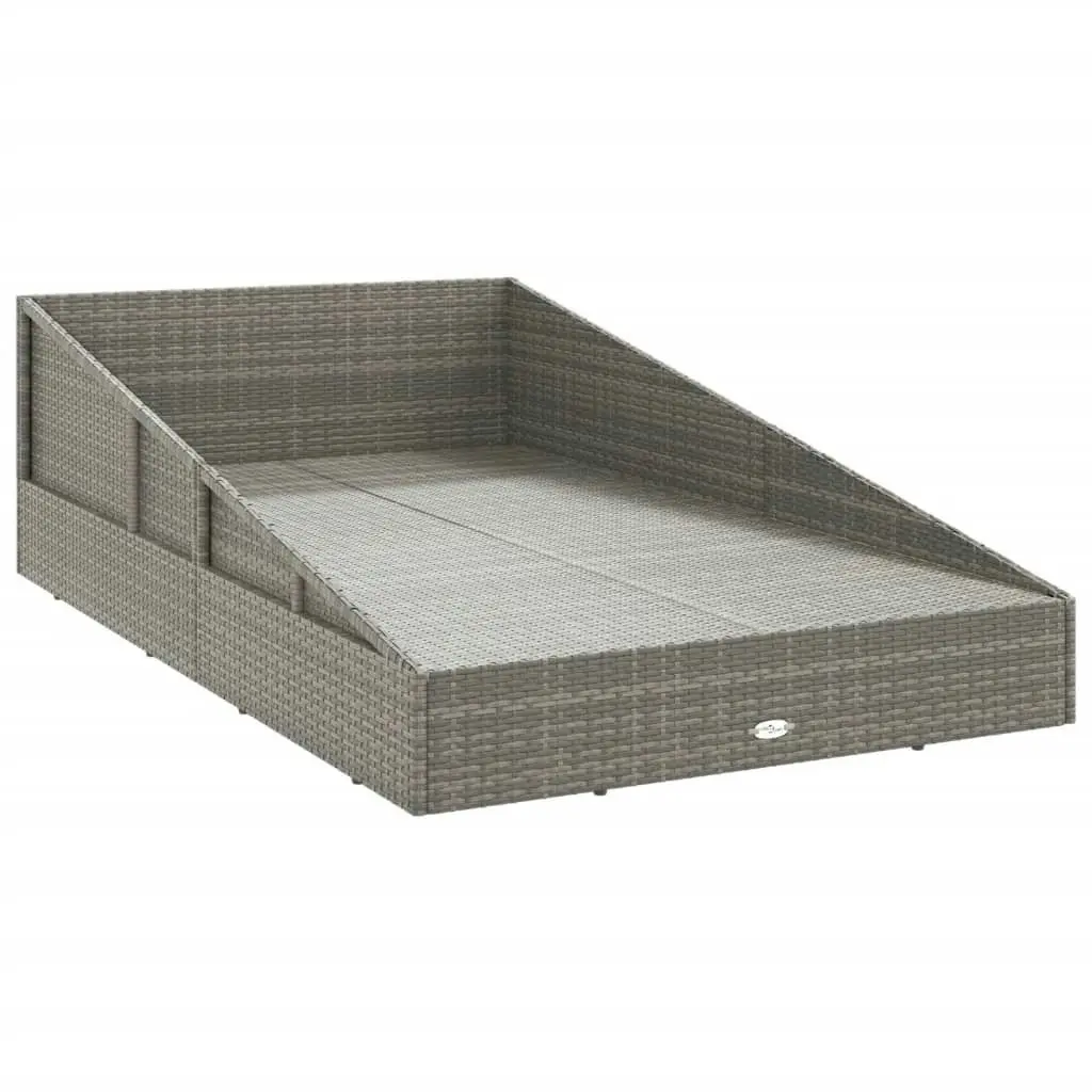 Garden Bed Grey 110x200 cm Poly Rattan 45777