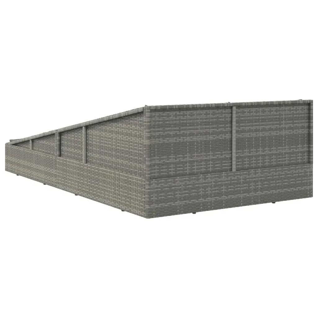 Garden Bed Grey 110x200 cm Poly Rattan 45777