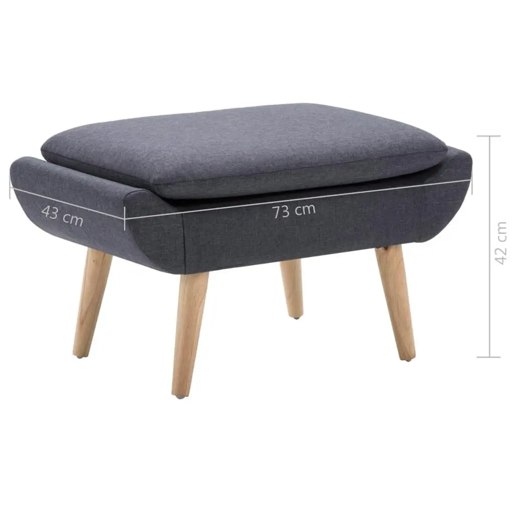 Footstool Fabric Upholstery 73x43x42 cm Dark Grey 246989