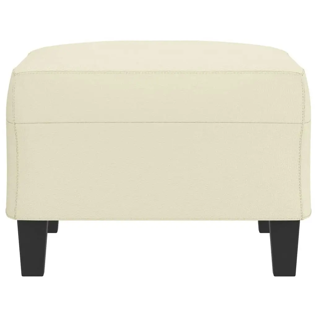 Footstool Cream 70x55x41 cm Faux Leather 349356