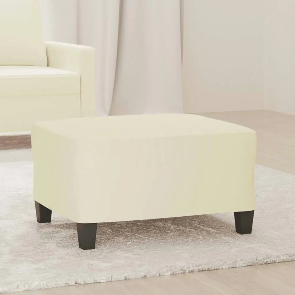 Footstool Cream 70x55x41 cm Faux Leather 349356