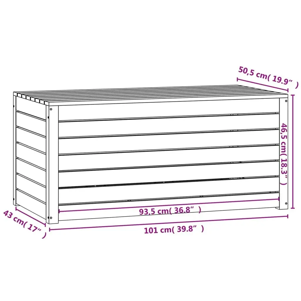 Garden Box 101x50.5x46.5 cm Solid Wood Pine 823948