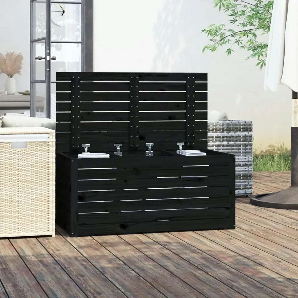 Garden Box Black 101x50.5x46.5 cm Solid Wood Pine 823952