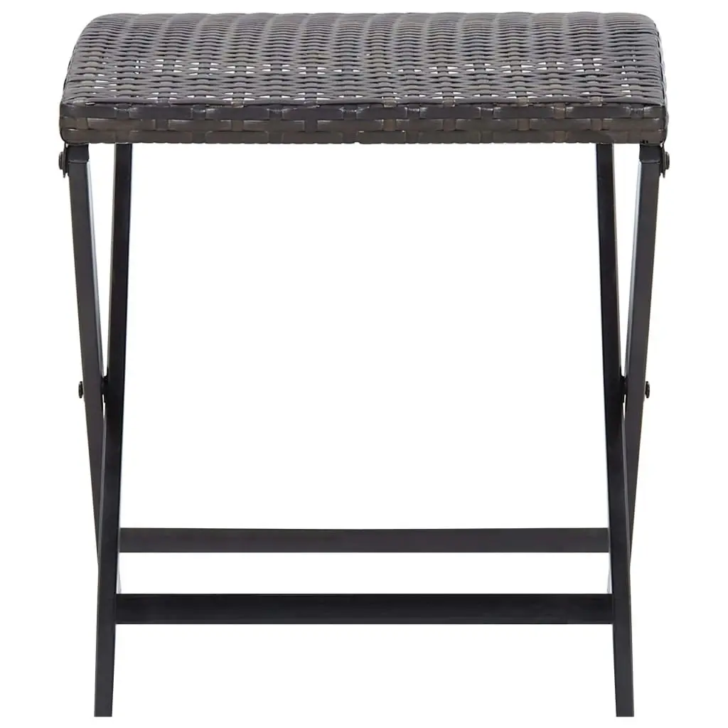 Folding Stool Poly Rattan Brown 45772